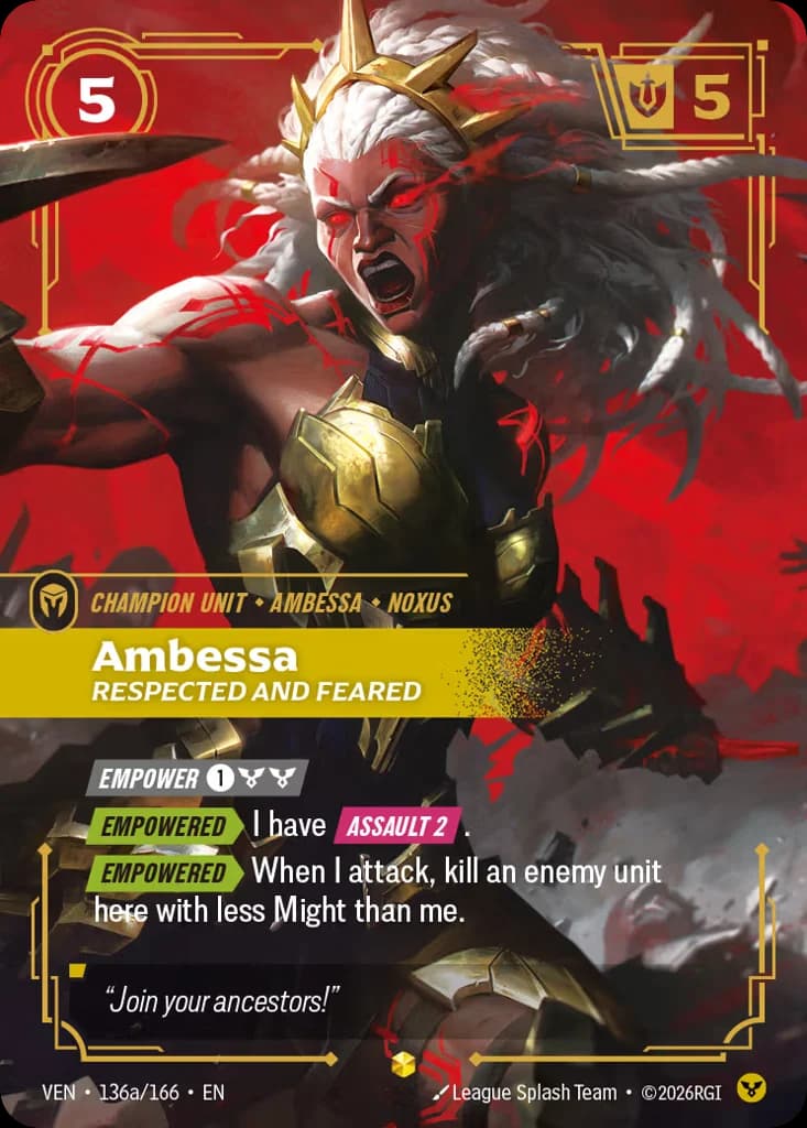 Ambessa, Respected And Feared